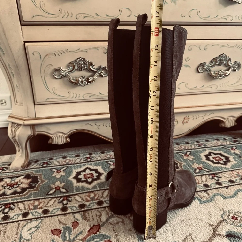 Bandolino Bonica Knee High Equestrian Suede Harness Boots - Picture 14 of 16